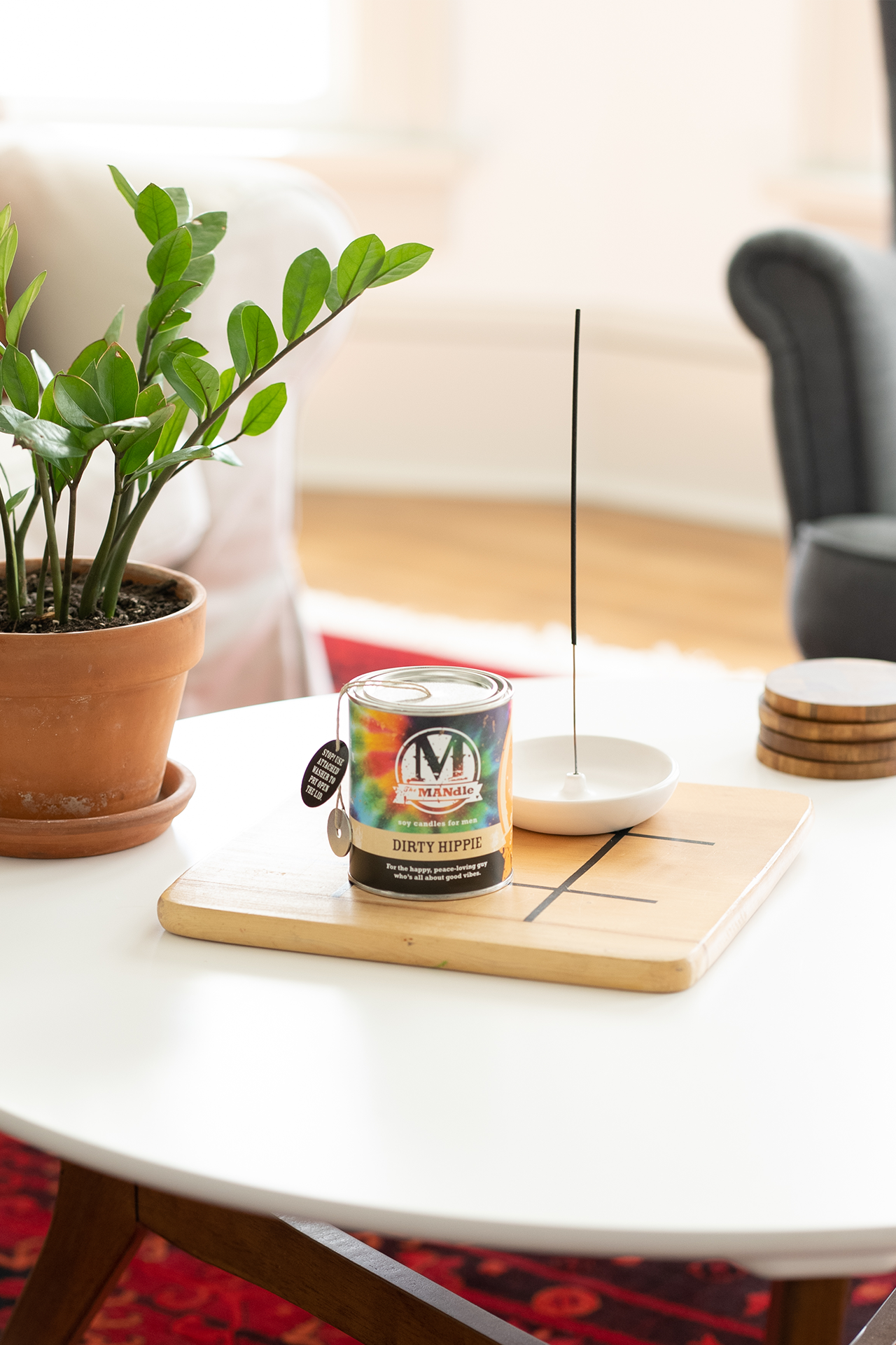 Eco Candle Company - Wholesale Jar/Filled Candle - The MANdle DIRTY HIPPIE | nag champa incense3