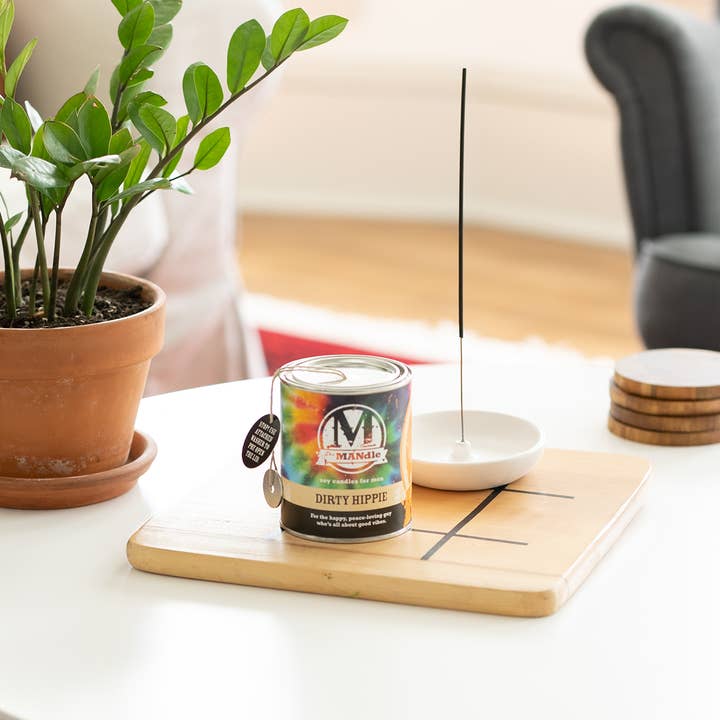Eco Candle Company - Wholesale Jar/Filled Candle - The MANdle DIRTY HIPPIE | nag champa incense3