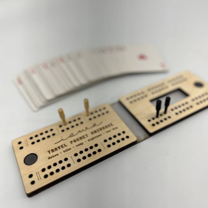 Makery Maven Co. - Wholesale Board Game - State Collection | Travel Size Pocket Cribbage Board5