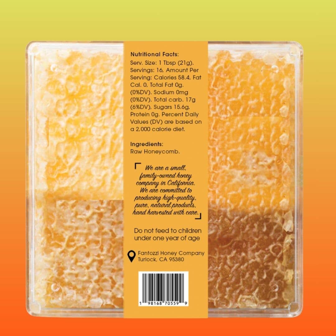 Fantozzi Honey Company - Wholesale Honey - Raw Sage Honeycomb  – Natural Raw Honey Gift, 12.3 oz2