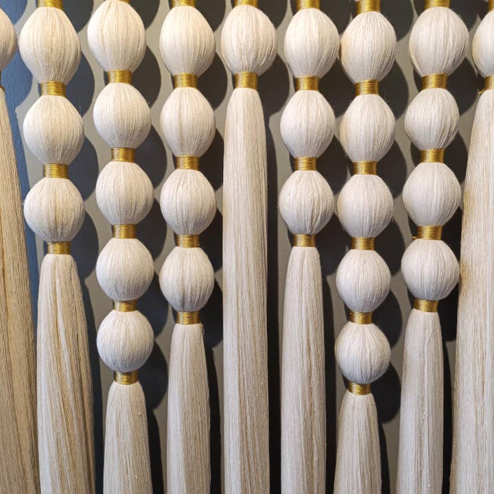 Joy's Arts - Wholesale Tapestry/Textile - Large Boho Woven Wall Hanging: Gold Thread Tapestry (150x110 cm)7