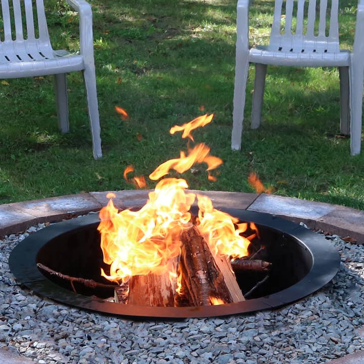 36 in Heavy-Duty Steel Above/In-Ground Fire Pit Ring Insert for wholesale by Sunnydaze Decor