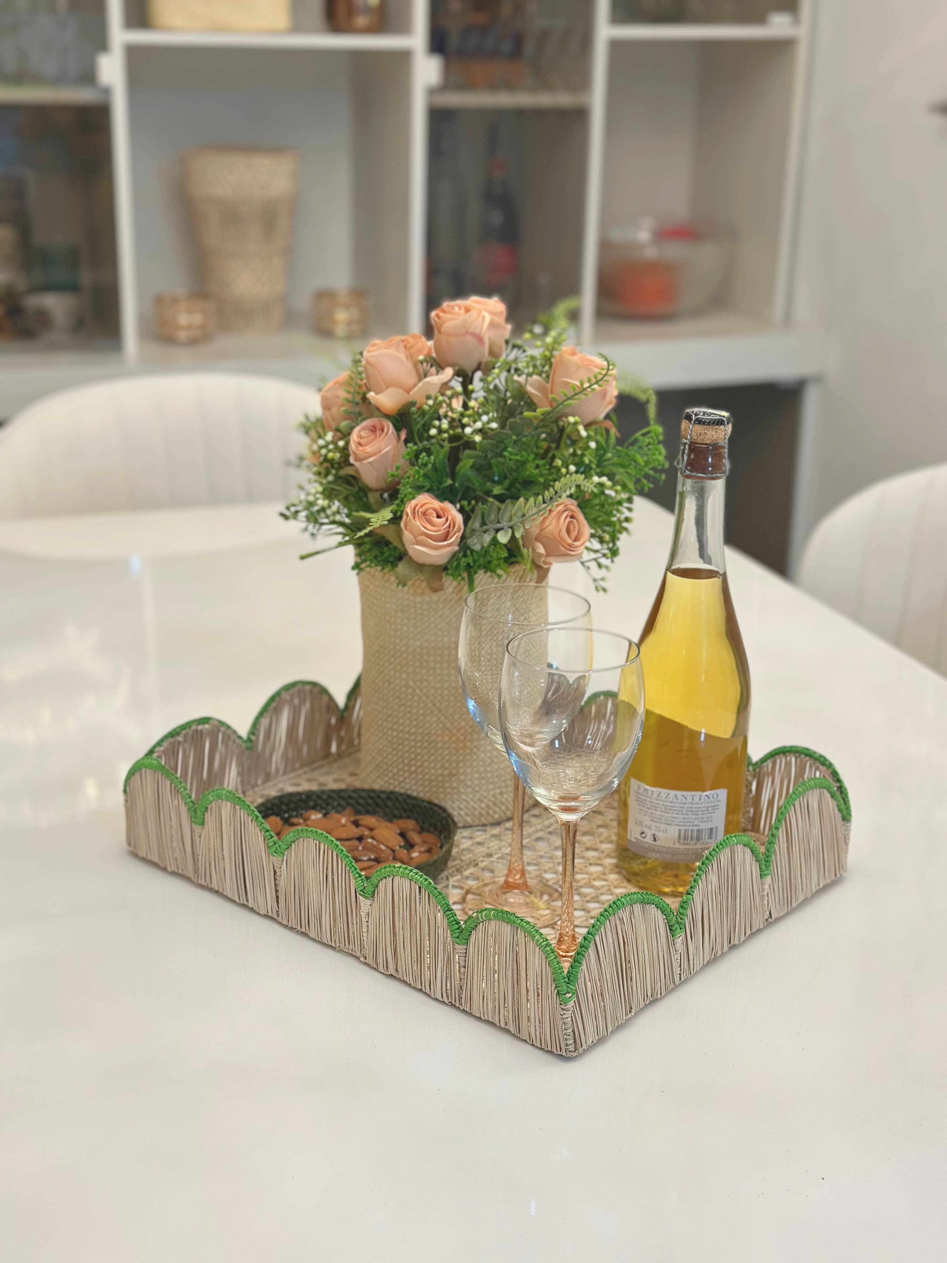 Artett – wholesale Prydnadsbricka – Kantad röd Iraca-bricka - Färger6