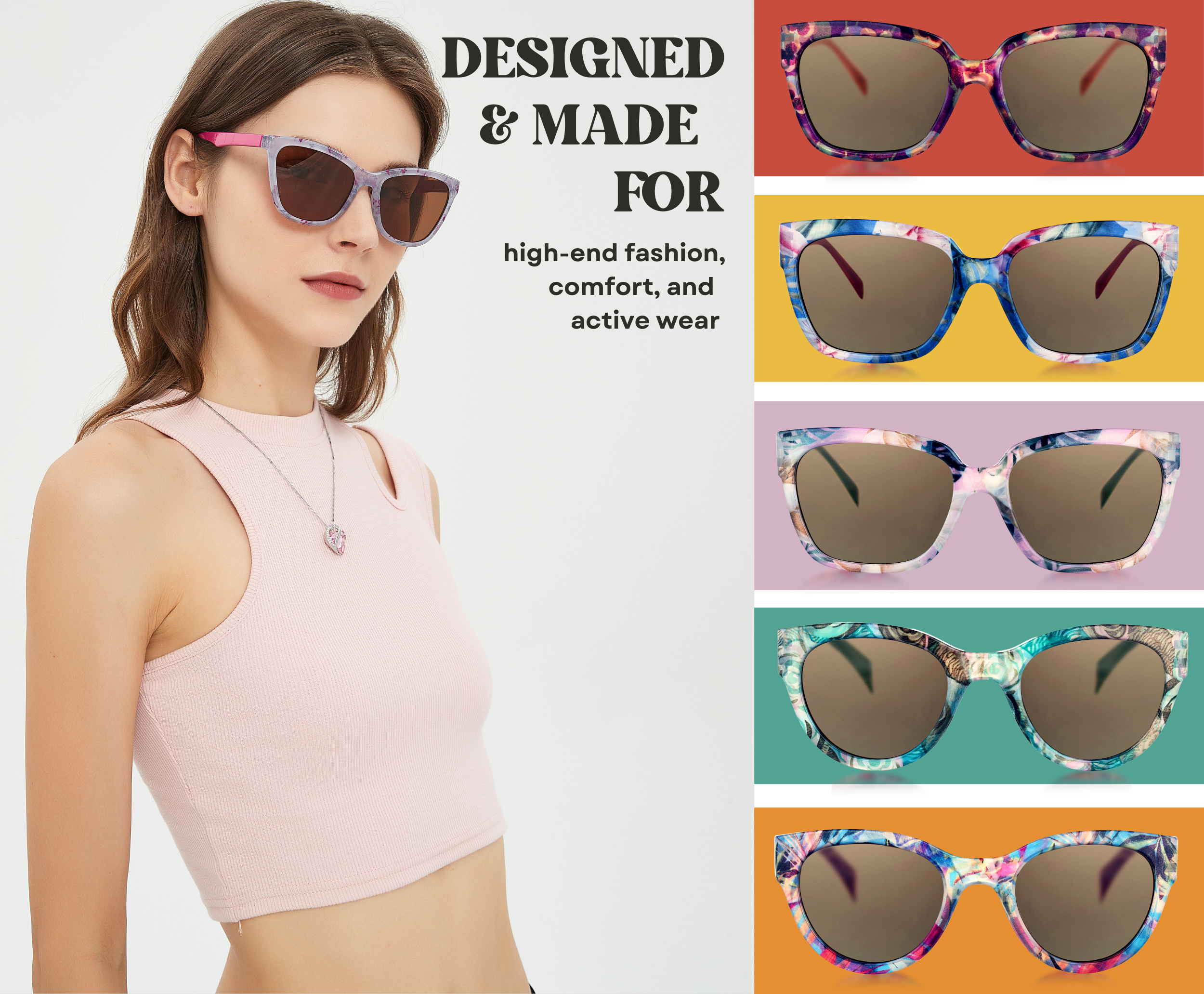 Leafael LLC - Wholesale Sunglasses - Women's - Sunglasses Womens Trendy Retro Floral Design | Polarized Lens UV400 Protection | Classic Cat Eye Frame | Casual & Active Wear4