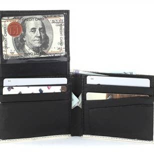Leather Impressions Inc - Wholesale Wallet - Men's - Old $100 Dollar Bill Vegan Leather Bi Fold Wallet # VL 502