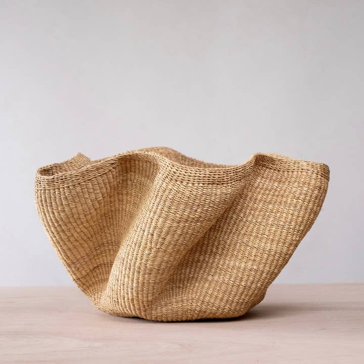Bolga Wave Basket - Natural Wonder for wholesale by The African Home Goods