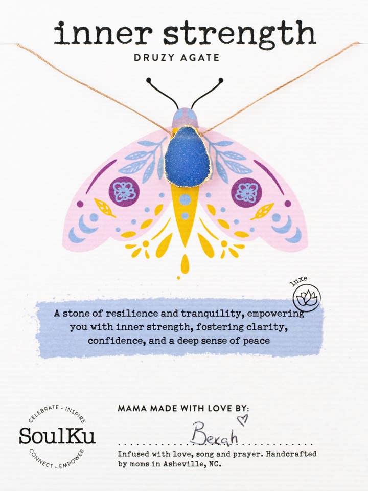 Blue Druzy Alchemy Necklace for Inner Strength for wholesale by SoulKu