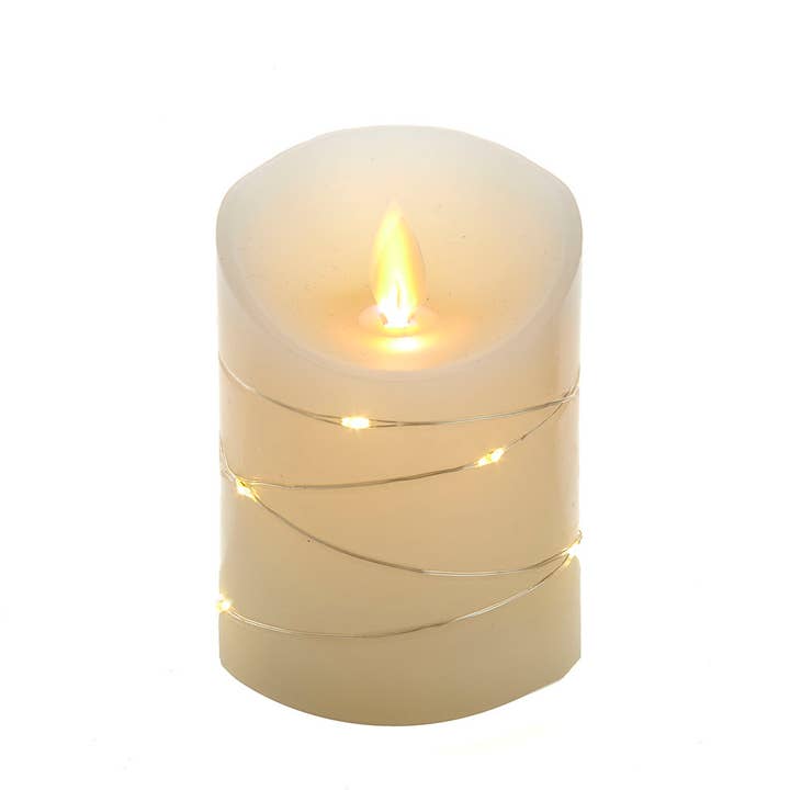 Kurt S. Adler, Inc. - Wholesale Flameless Candle - 4" B/O Led Flkr Flm W Cndl+Fairy Lts1
