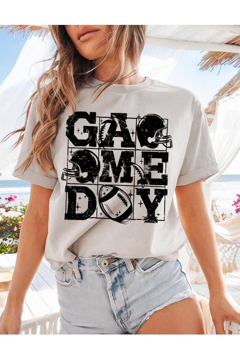 COLORBEAR - Wholesale T-Shirt (Graphic) - Women's - Distressed Game Day Graphic Heavy Cotton Tee1