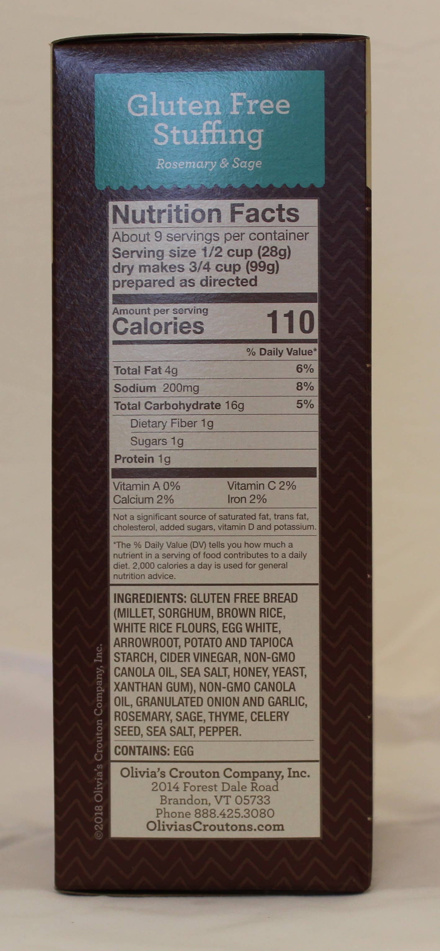 Olivia's Crouton Co., Inc. - Wholesale Bread mix - Olivia's Gluten Free Rosemary & Sage Stuffing 6 case1