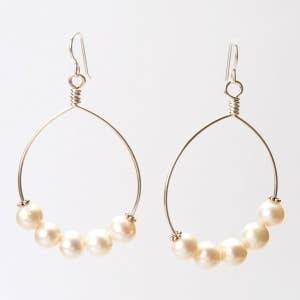 Brinco Cinq Pearl Cristina (prata esterlina) por atacado de Wendy Perry Designs