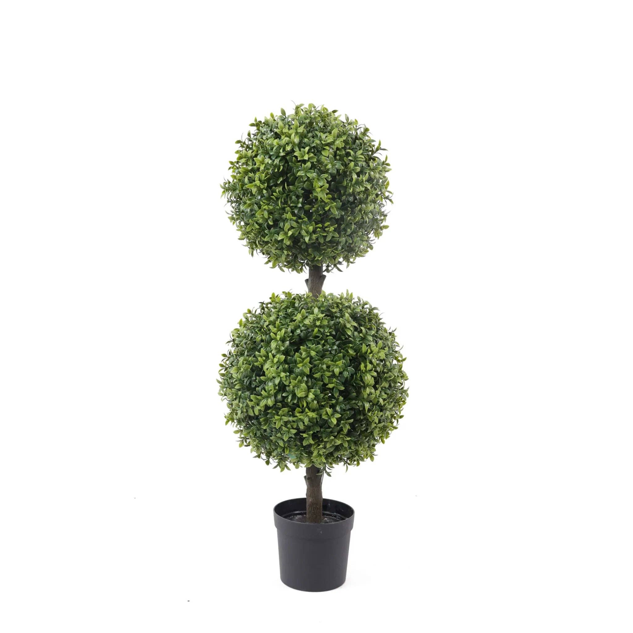 Designer Plants - Vente Plantes artificielles - Arbre Artificiel Haut de Gamme Topiaire 2 Boules Résistant aux UV 33"(H) x 14"(L)0
