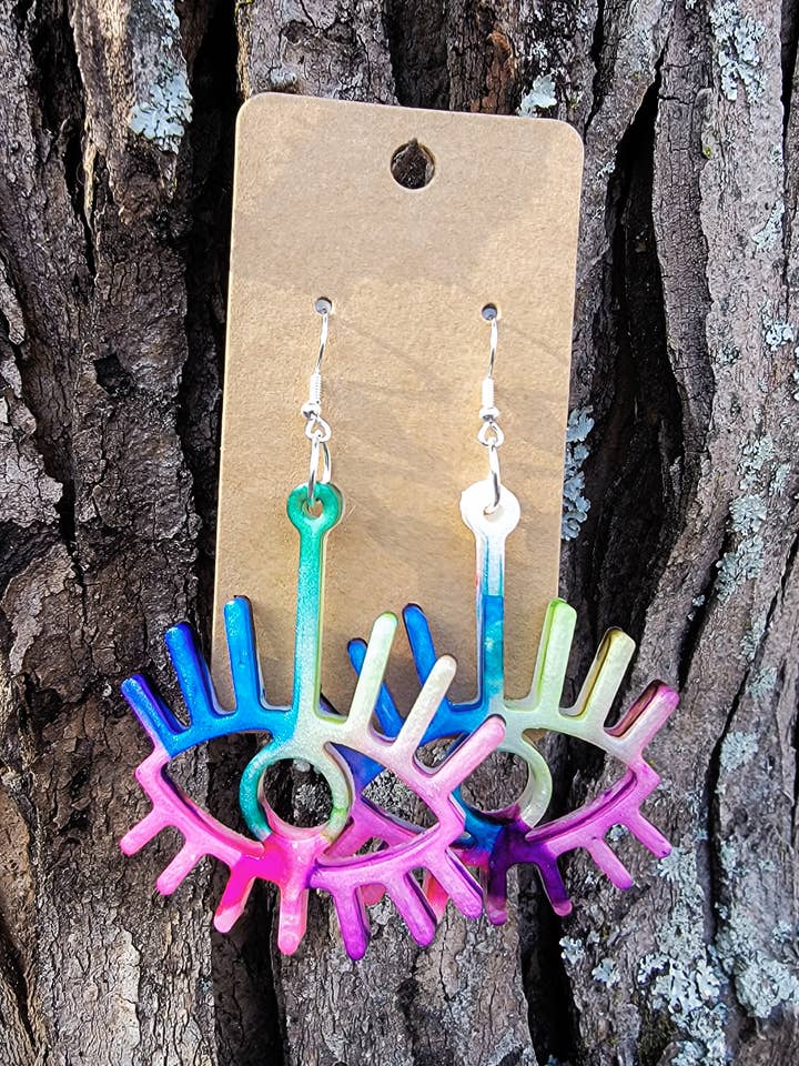 Multicolored Eye Dangle Earrings for wholesale by Loving Appalachia Inc