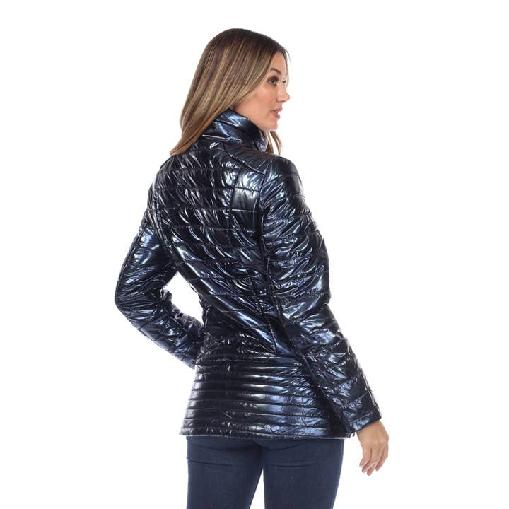 WHITE MARK - Wholesale Puffer Jacket - Women's - Women's Metallic Puffer Coat2