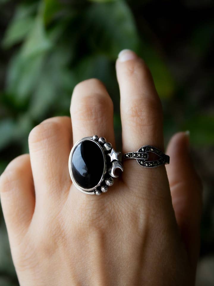 Luminous Night Ring Black Onyx, AR-7091 for wholesale by Ambra Jewels