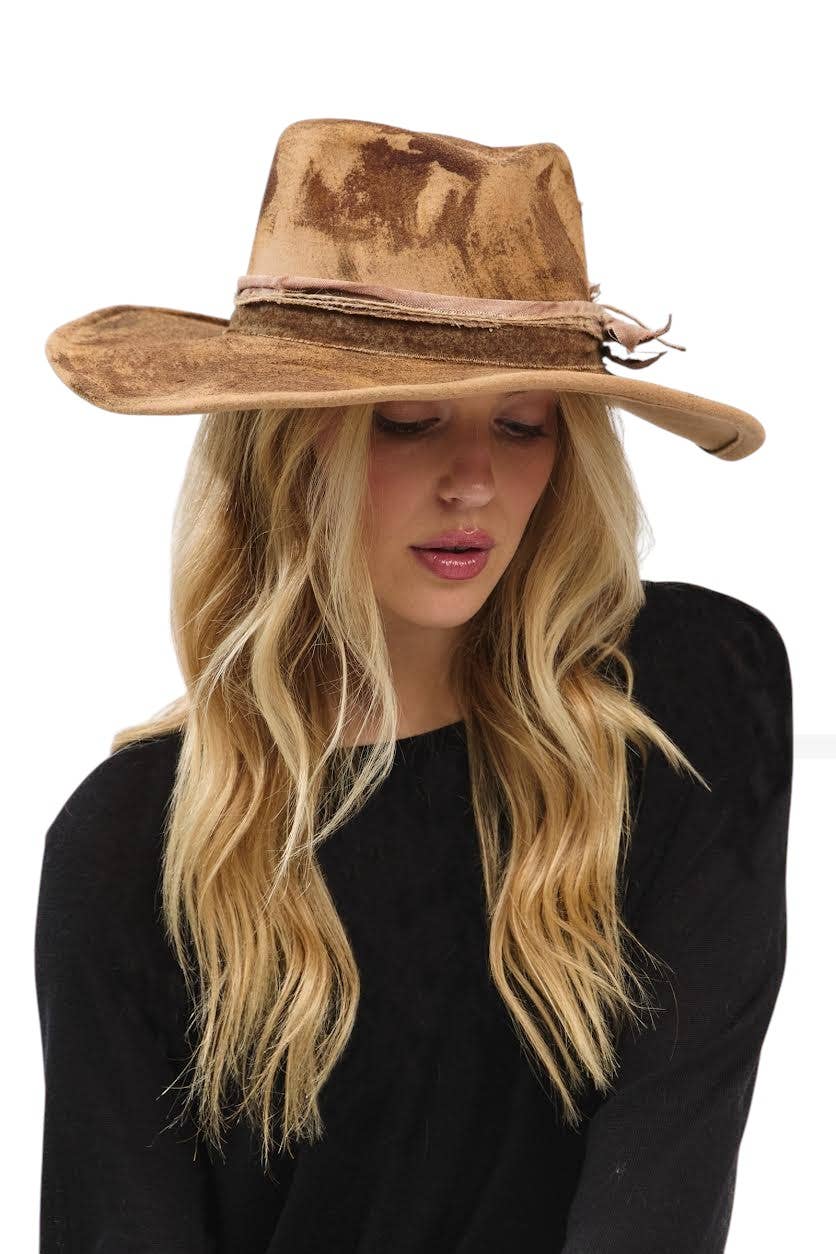 Rope & Spurs - Wholesale Cowboy Hat - Women's - Distress Vintage Shapable Fedora Cowboy Hat1