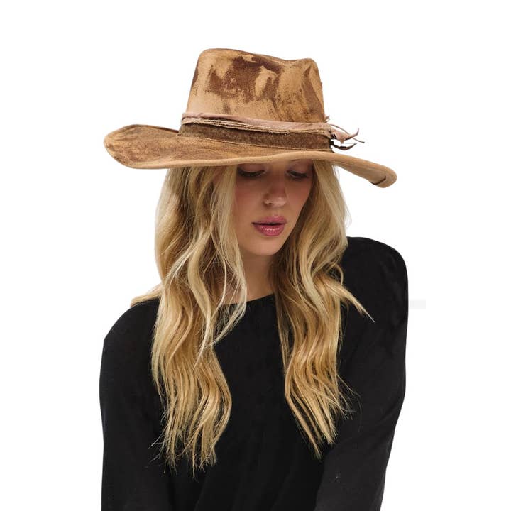 Rope & Spurs - Wholesale Cowboy Hat - Women's - Distress Vintage Shapable Fedora Cowboy Hat3