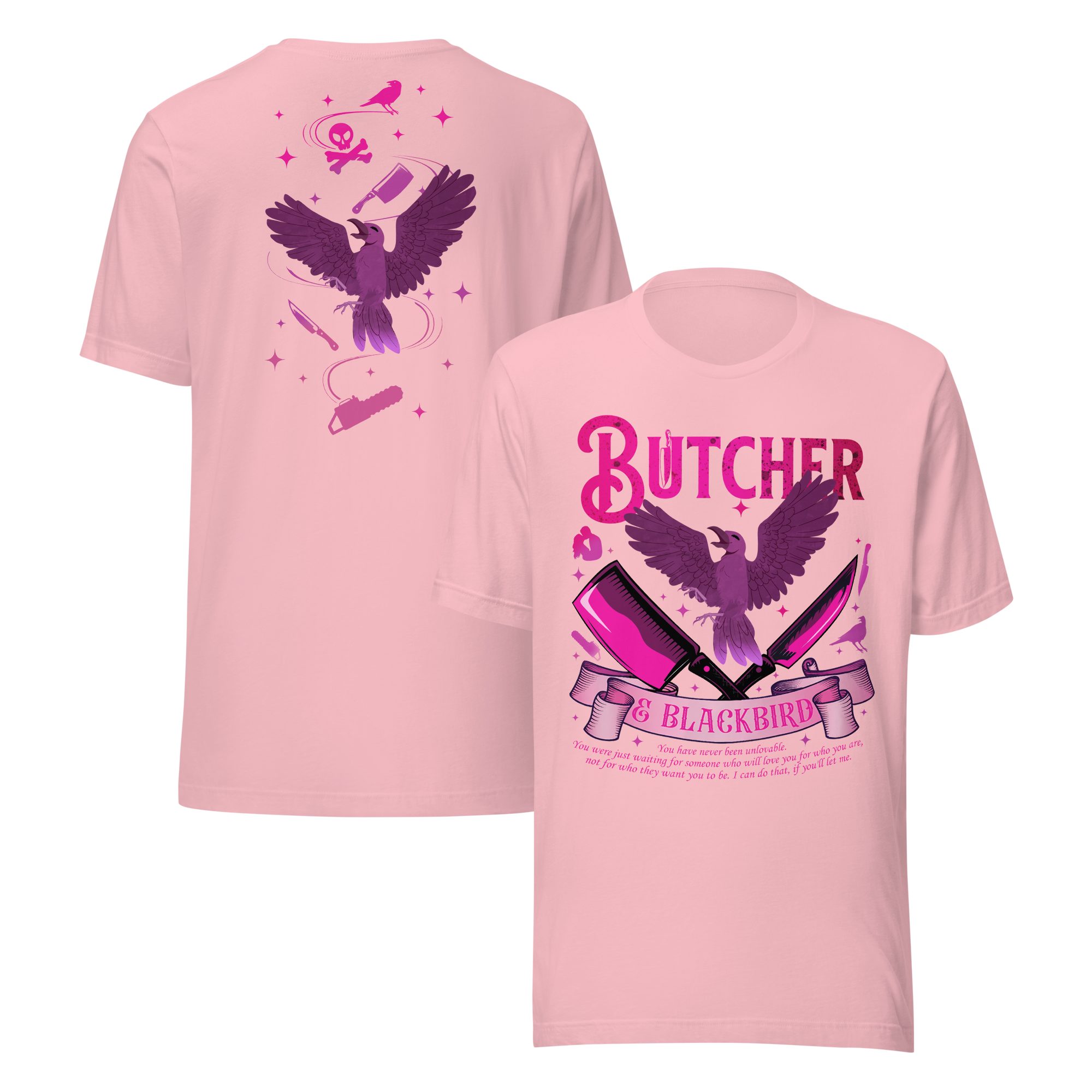 MagicMerchEmporium - Vente T-shirt sérigraphié – femme - T-shirt Butcher & Blackbird inspiré du roman dark romance7