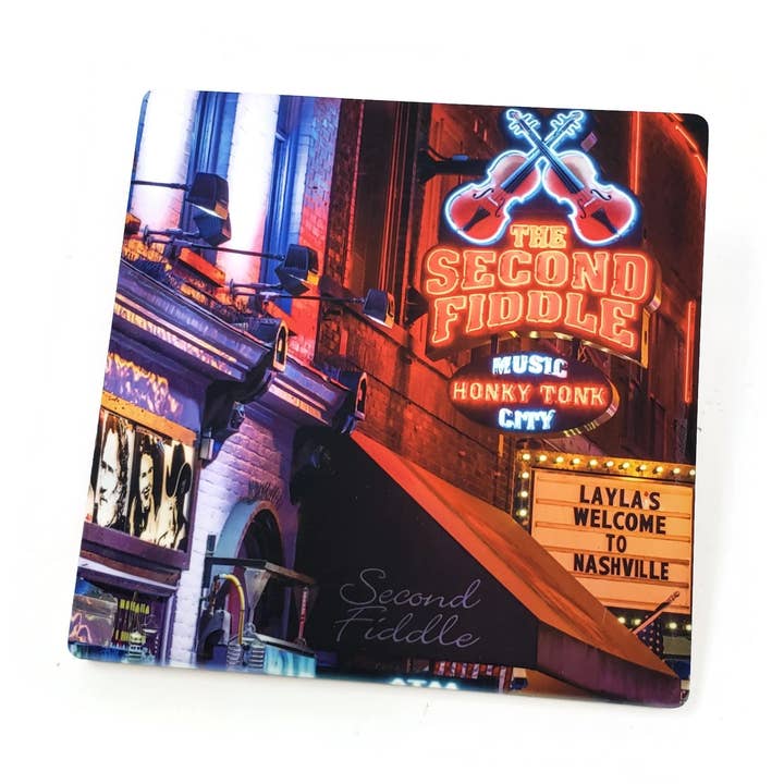 Sandstone "Thirsty Stone" Coaster - Nashville The Music City for wholesale by Candlelit Desserts