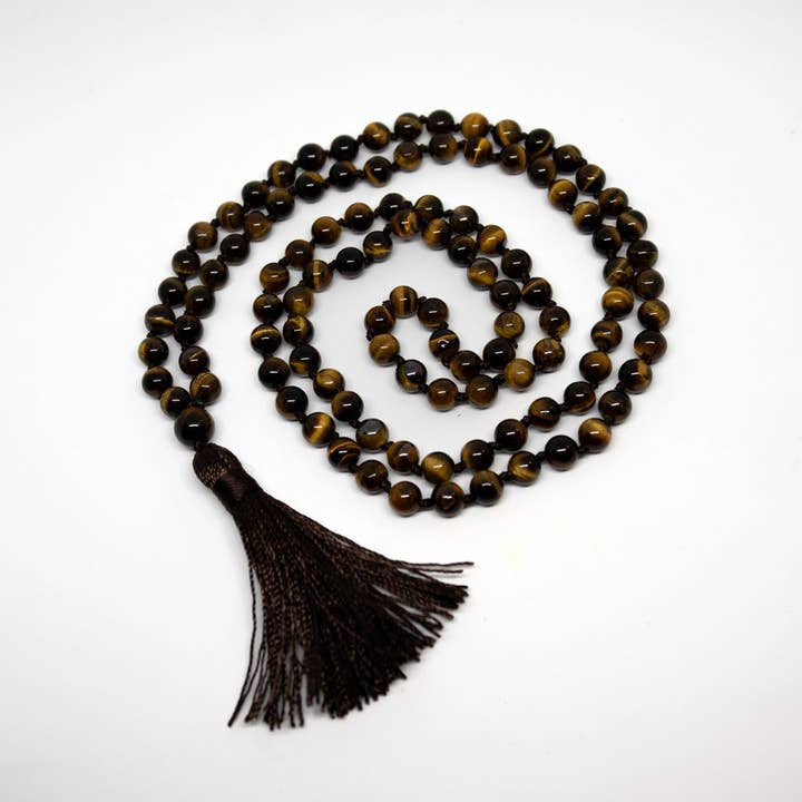 Namu Baru Inc. – Colar de contas de oração por atacado – Tiger's Eye Knotted 108 Mala Conta - Contas de Oração - 8mm1