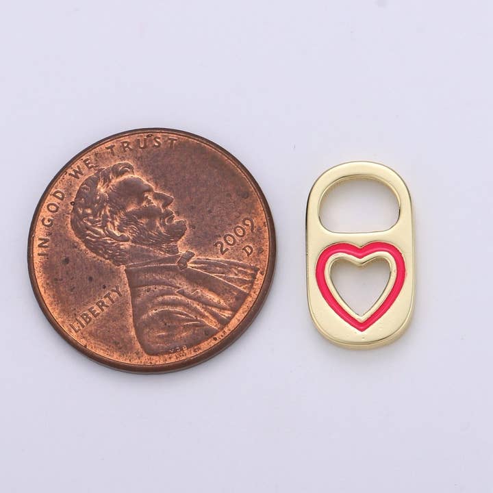 Aim Eternal - Wholesale Individual Charm/Pendant - 14K Gold Filled Soda Tab, Soda Pull Tab, Kawaii Heart Tab Pendant Charm For Bracelet Necklace Wholesale Charm Jewelry Making Craft SuppliesC-494~C-4963