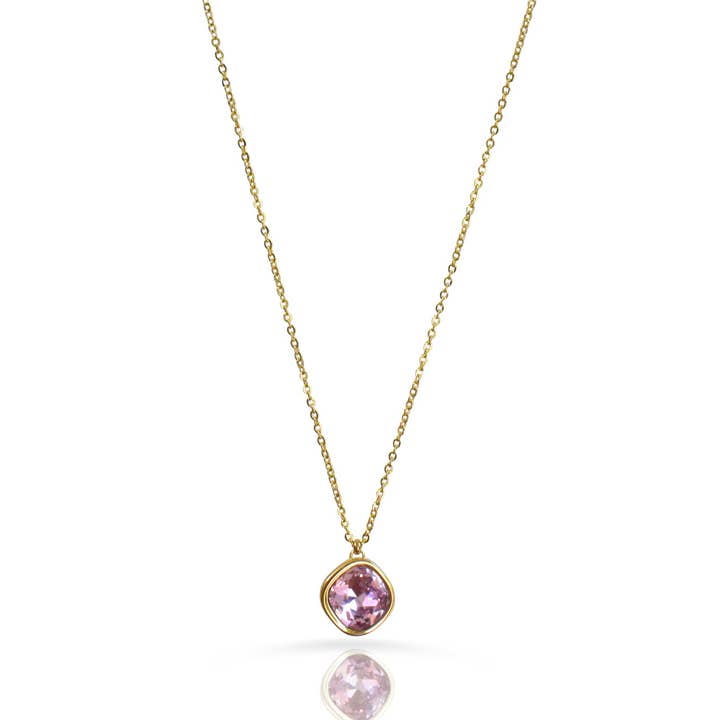 COLLAR CON COLGANTE DE PIEDRA DE NACIMIENTO DE AMATISTA ROSA DESIREE - FEBRERO para venta al por mayor de MAI DESIREE