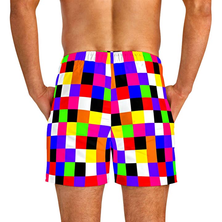 Checkerboard Colorido Padrão de Natação Trunks Para Homem por atacado de King Killers