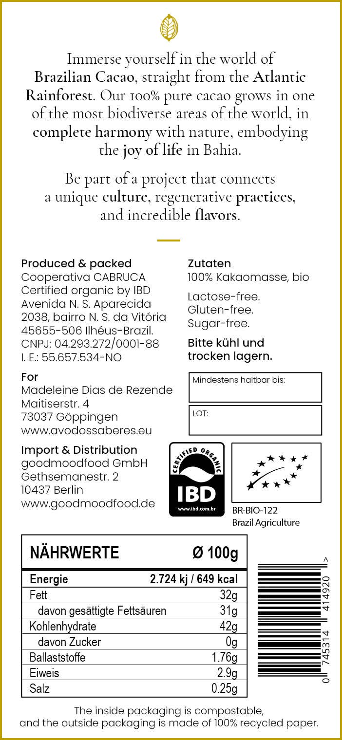Será Kakao Ritual - Wholesale Chocolate Bar - 450g Será organic cocoa5