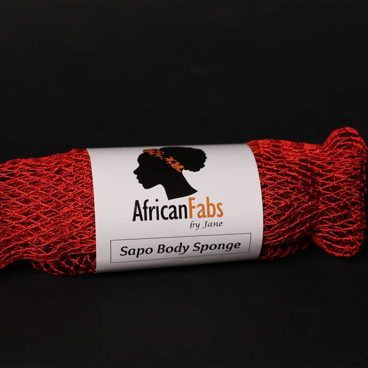 AfricanFabs - Wholesale Bath Pouf/Sponge - 5 Pieces - African net sponge / African exfoliating net / Sapo sponge - Red