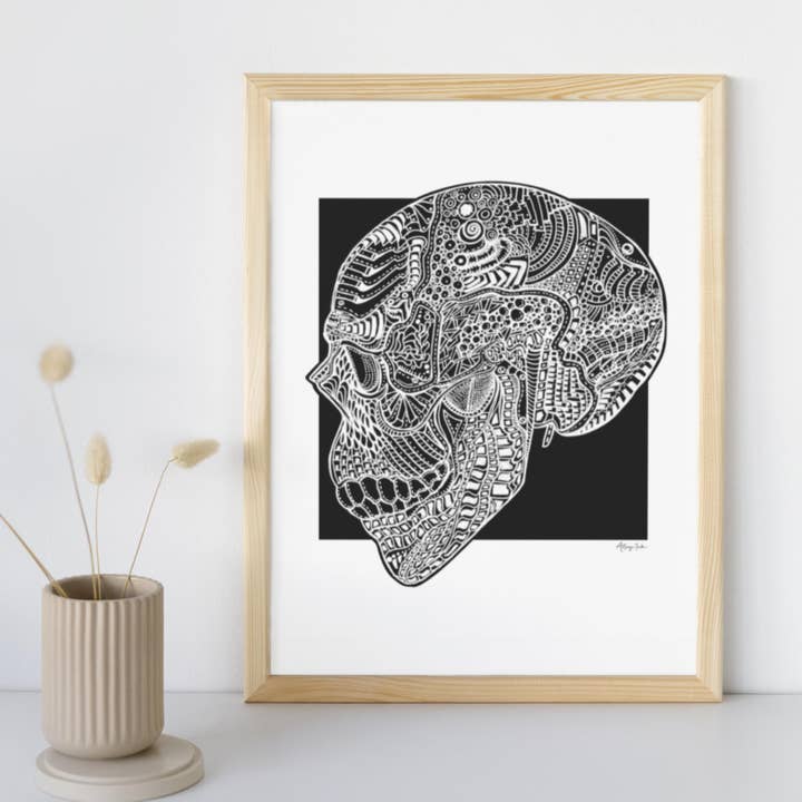 Calavera lateral - 8x10 para venta al por mayor de Artery Ink
