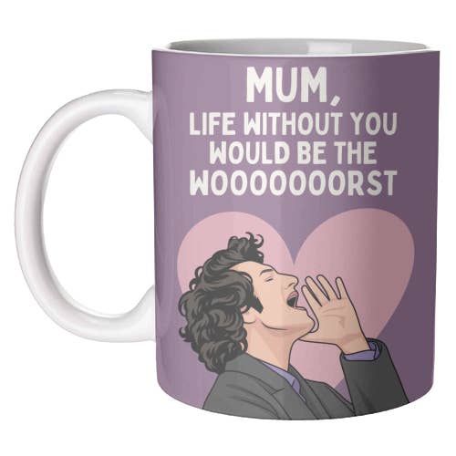 Canecas 'A vida sem ti seria o piiiiior — citação engraçada para mãe' por atacado de ART WOW (We Ship to the US with DHL)