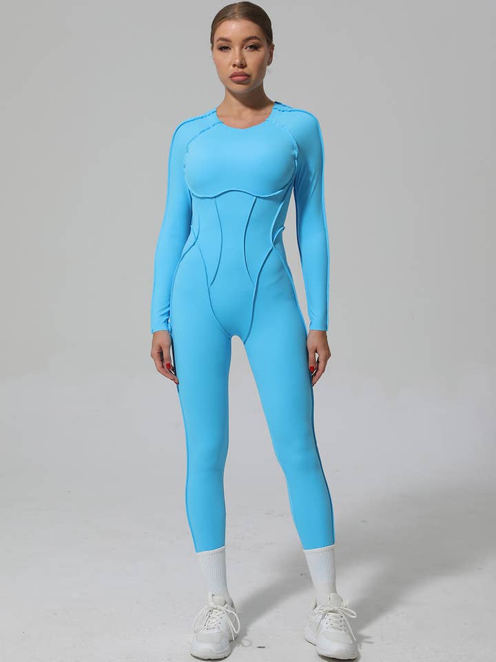 React Activewear - Wholesale Unitard - Women's - Kira Flex Jumpsuit - Aqua4
