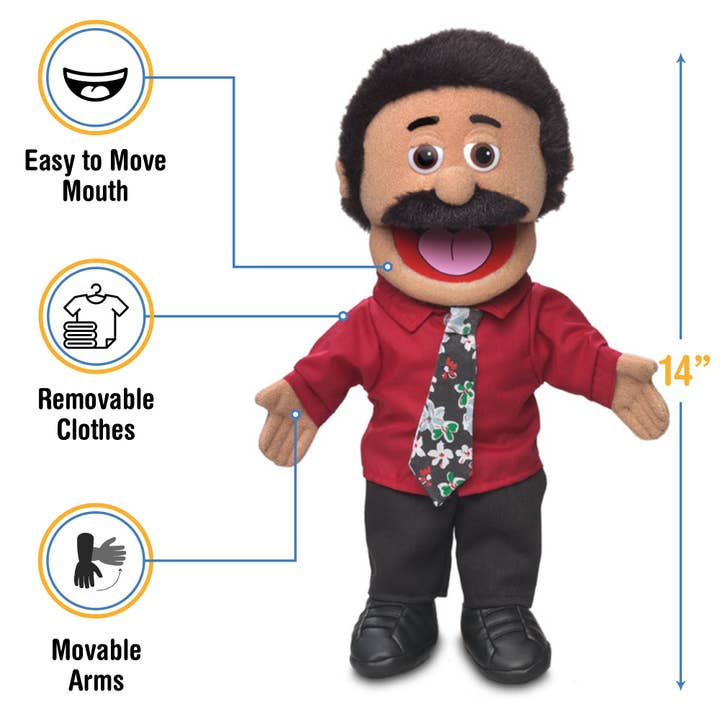 Silly Puppets - Wholesale Puppet - Kids & Baby - Silly Puppets Carlos, Hispanic Man (14")2