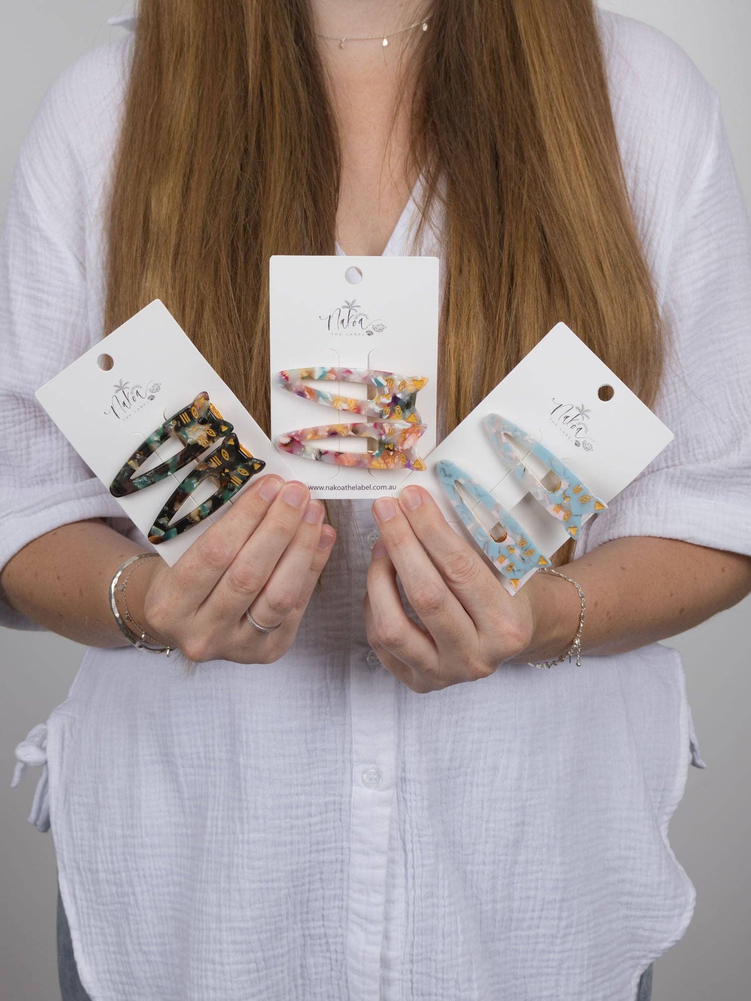 Nakoa The Label - Wholesale Hair Clip - Women's - Cat Hair Clip - Acetate - Set Of 2 - Emerald Green1