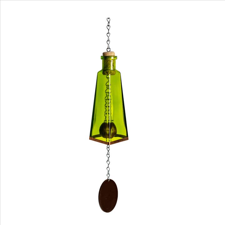 Blue Ridge Mountain Gifts - Wholesale Wind Chime - Glass Wind Chimes Made From Pyramid Shaped Bottles