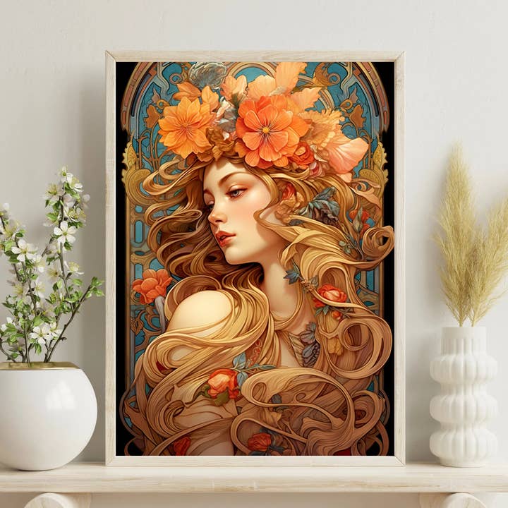 Art Nouveau Beautiful Woman for wholesale by Suave Art Prints