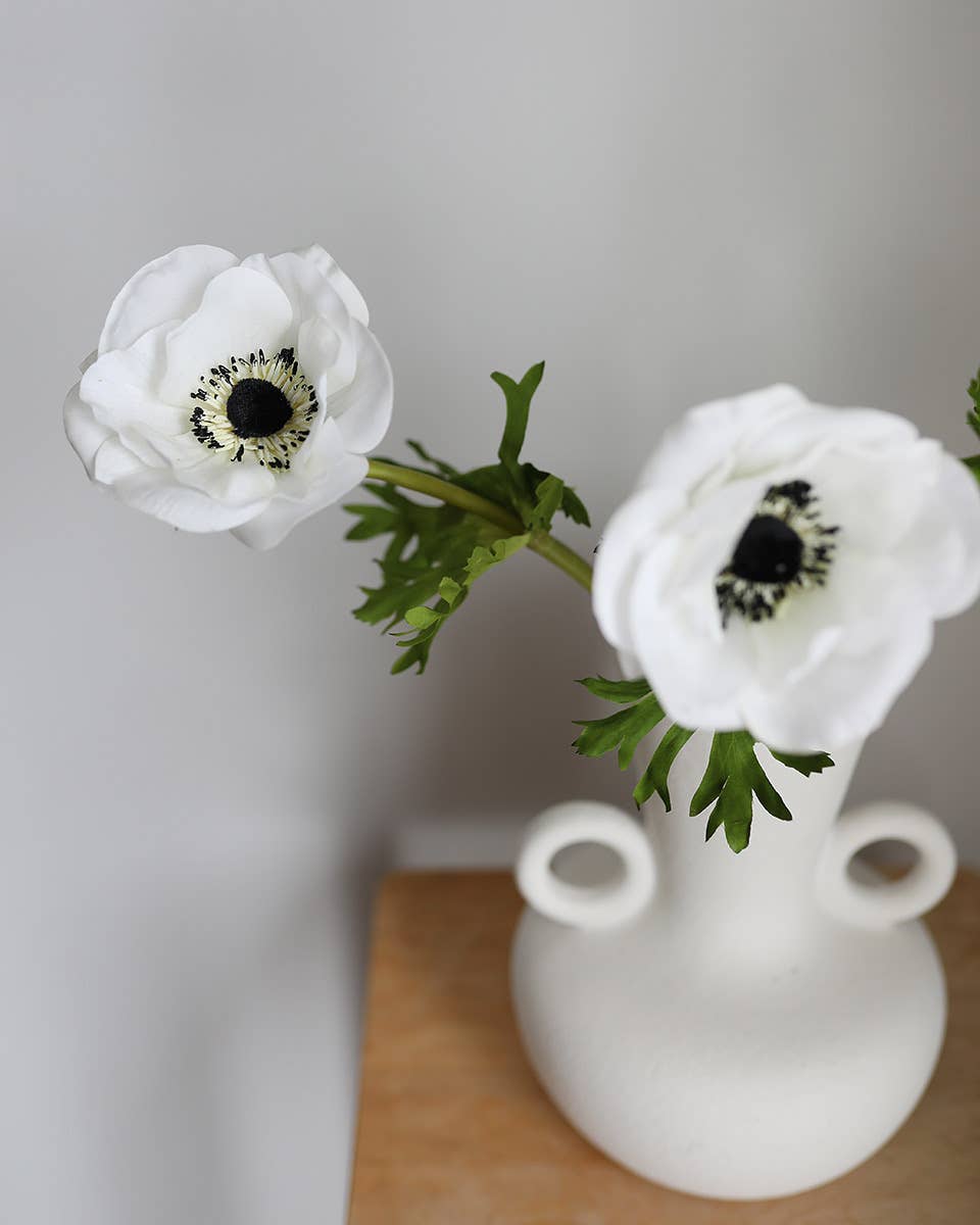 Prestige Botanicals - Wholesale Artificial Flowers - Real Touch White Anemone 17.5”3