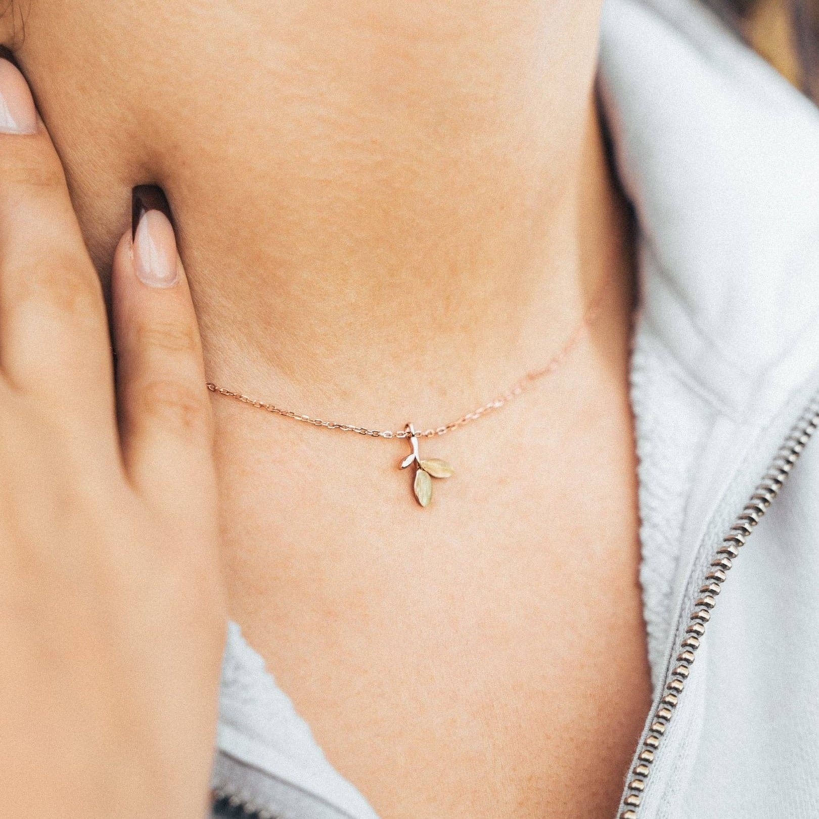 Wear The Peace - Wholesale Pendant/Charm Necklace - Olive Branch Sterling Silver Necklace1