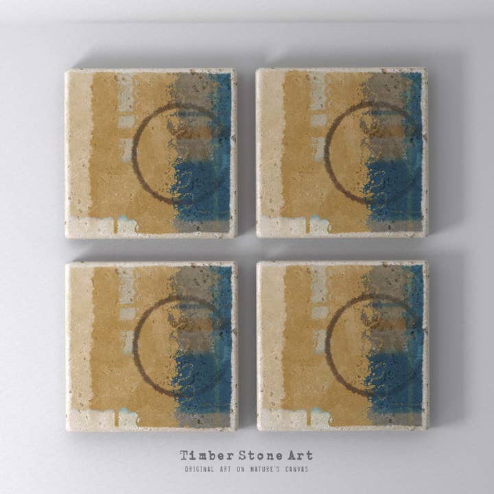 MAIN_ABS35_857 - Set med 4 underlägg av natursten för wholesale av Timber Stone Art