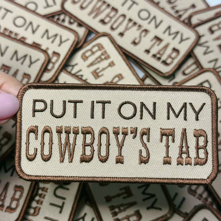 TEELUX - Wholesale Patch - 4" Put it on my COWBOYS TAB - Embroidered Hat Patch4