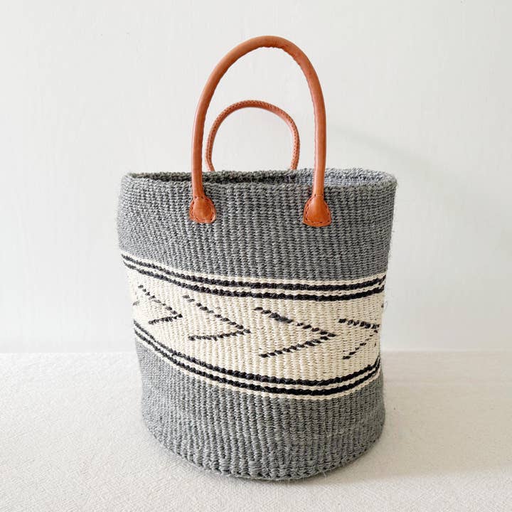 Amsha - Wholesale Basket - 14" XL Floor Basket: Gray Arrow