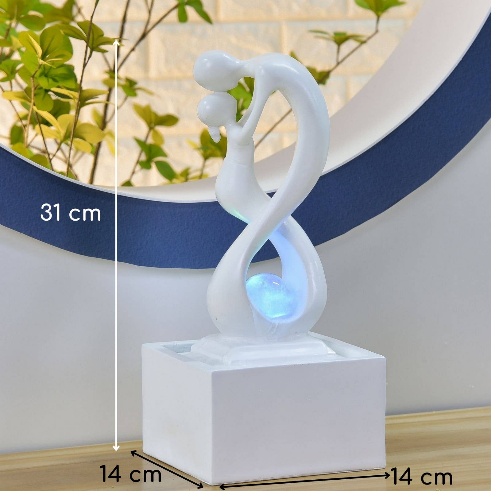Zen'Arôme - Vente Décorations de table - Fontaine d'Intérieur Moderne Amor Blanc Idée Cadeau3