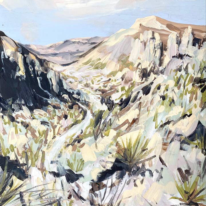 Desert mountain landscape - West Texas Big Bend canvas print for wholesale by Meredith Oneal Art