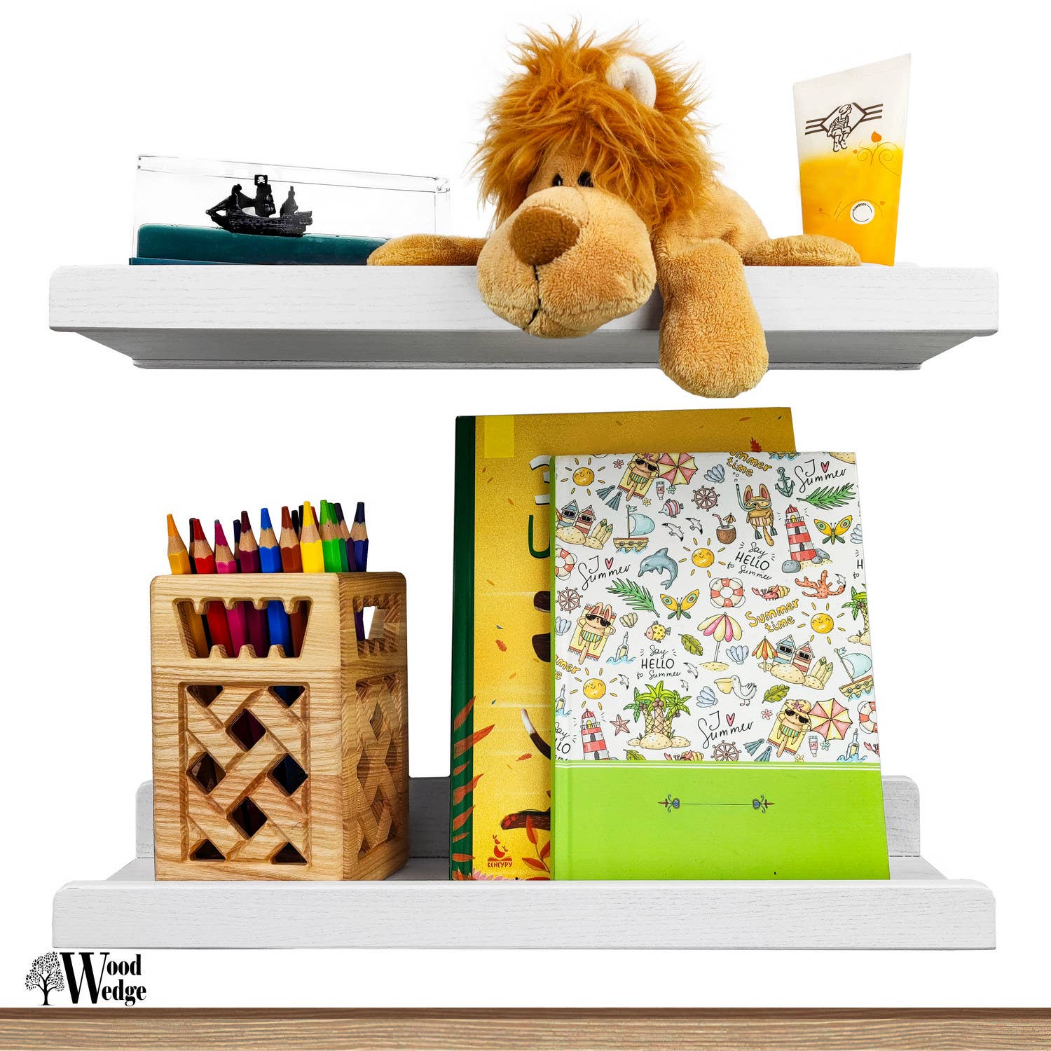 Wood Wedge - Vente Étagères murales - Étagère murale flottante en bois avec rebord, étagère d'exposition 40 cm17