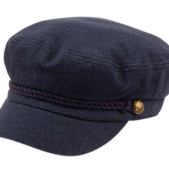 Funky Junque - Wholesale Newsboy/Schoolboy Hat - Unisex - Cotton Greek Fisherman Hat - Navy