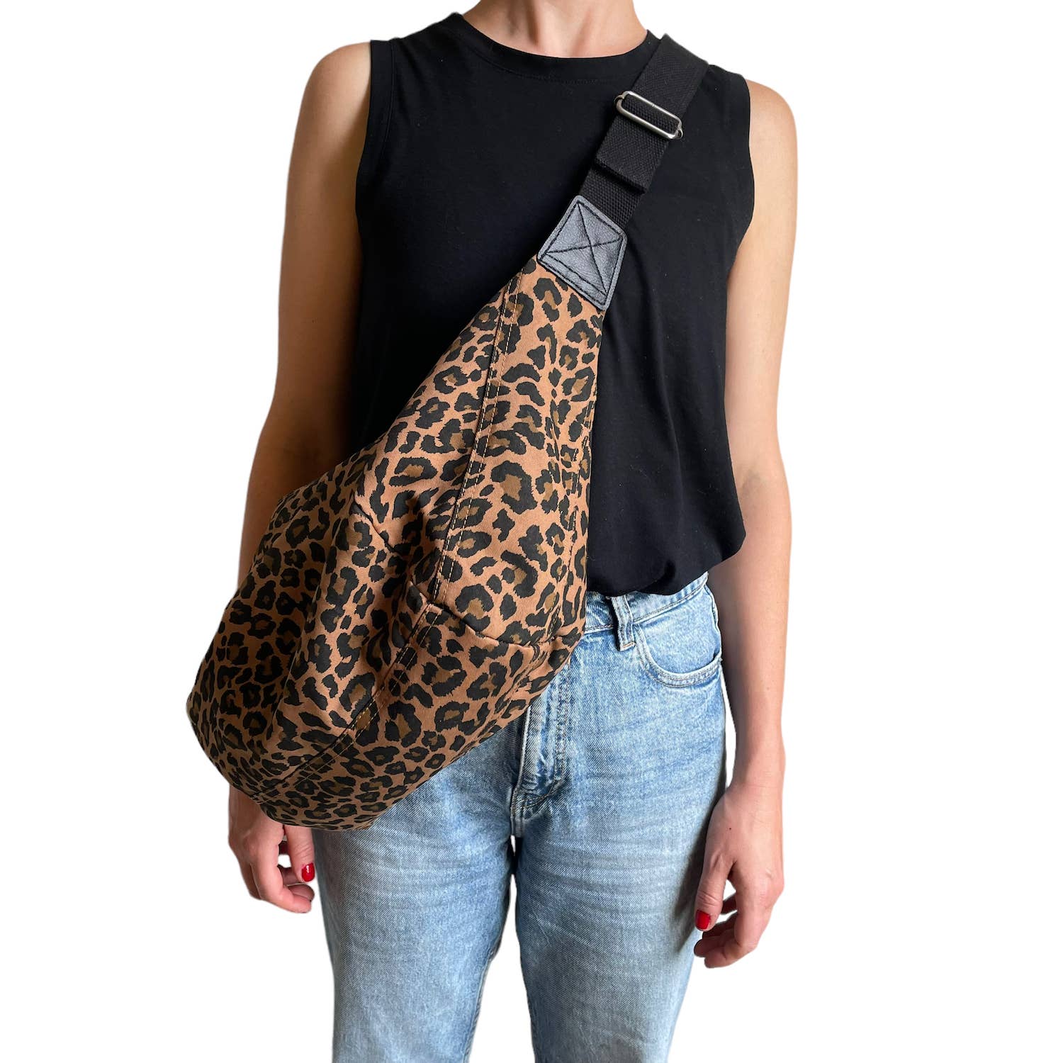Sixton London – wholesale Crossbody bag – Women's – Brixton cross body sling bag - brown leopard print - large3