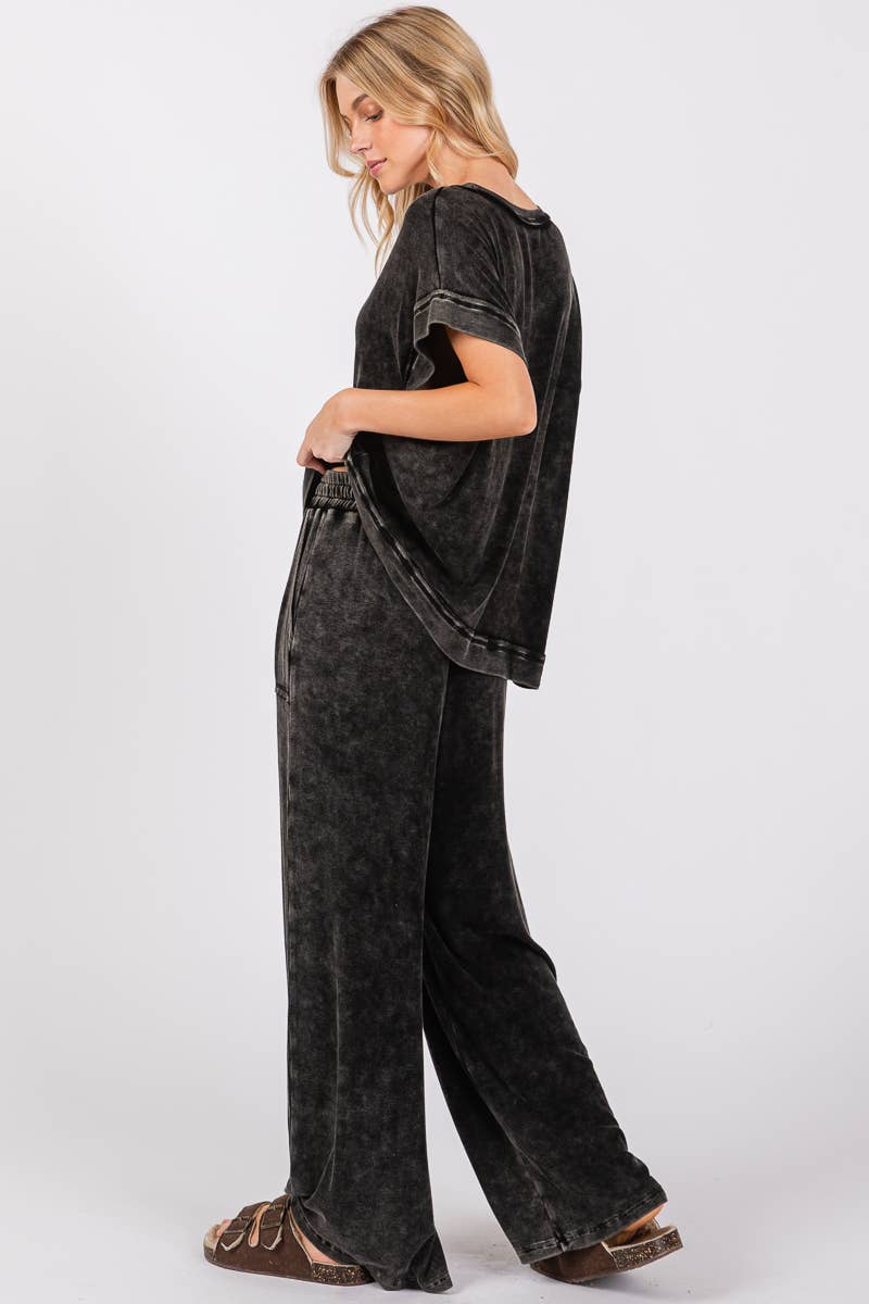 Sewn and Seen - Wholesale Lounge Set - Women's - MINERAL WASHED TOP AND PANTS RIB SETS14