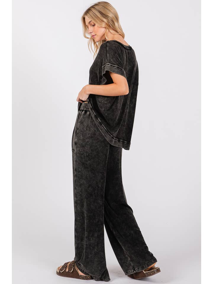 Sewn and Seen - Wholesale Lounge Set - Women's - MINERAL WASHED TOP AND PANTS RIB SETS14