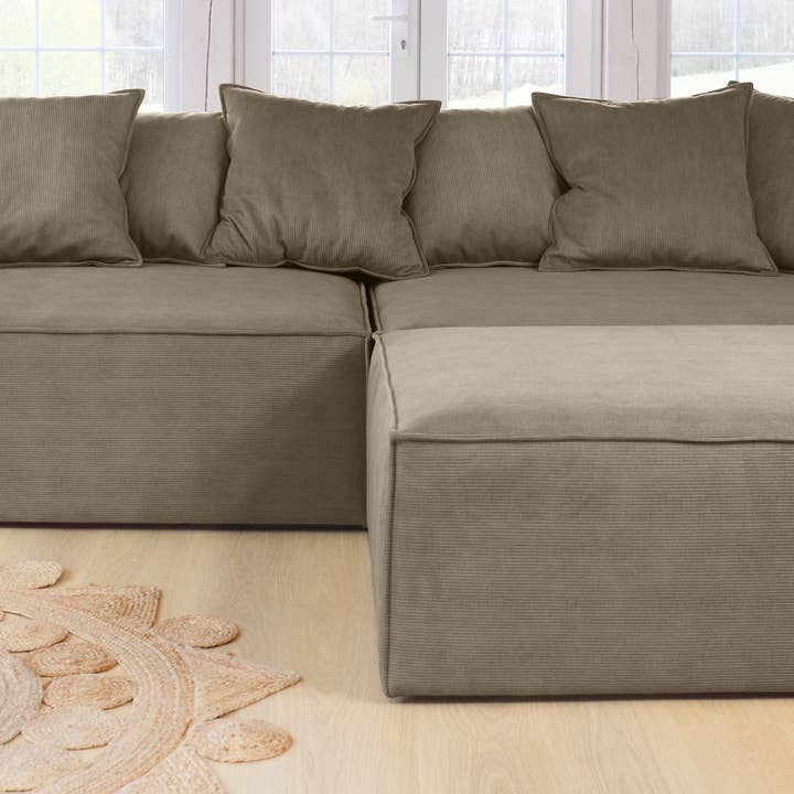SCANDINAVIAN STORIES by MARTON - Wholesale Sofa - Stockholm L-shaped Sofa, exclusive Corduroy, Mole, removable & washable covers2