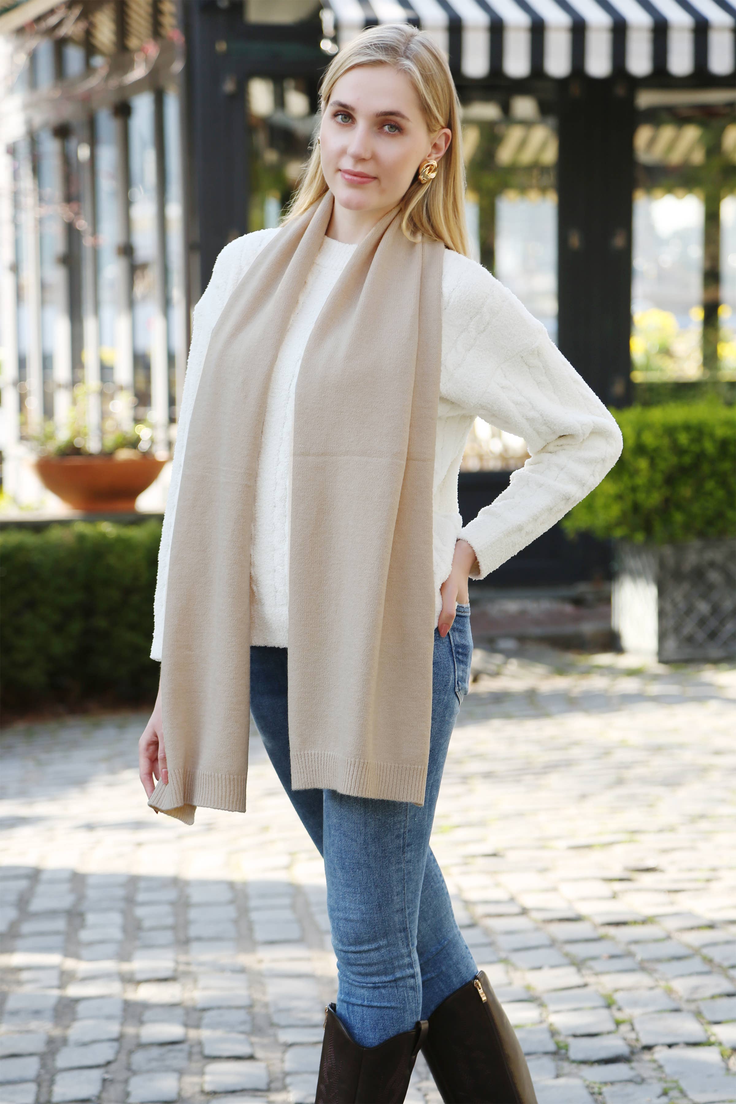 Fashion City - Wholesale Scarf - Women's - Solid Color Soft Ribbed Oblong Scarf26